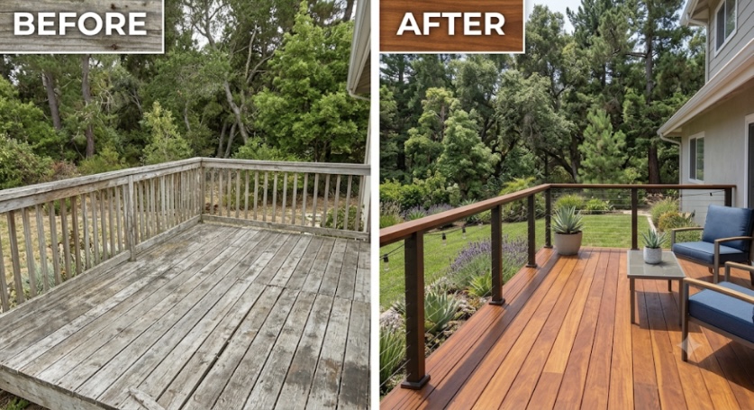 Deck before and after