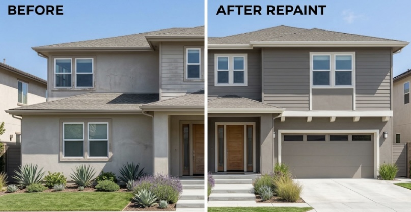 House repaint before and after